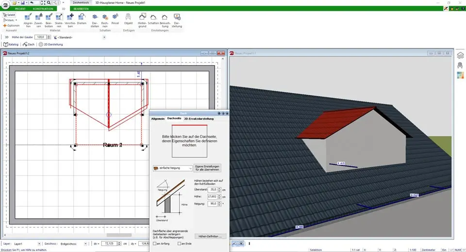 3D Hausplaner Software Home 8 erweterte-Gauben home