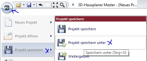 Projekt speichern 2